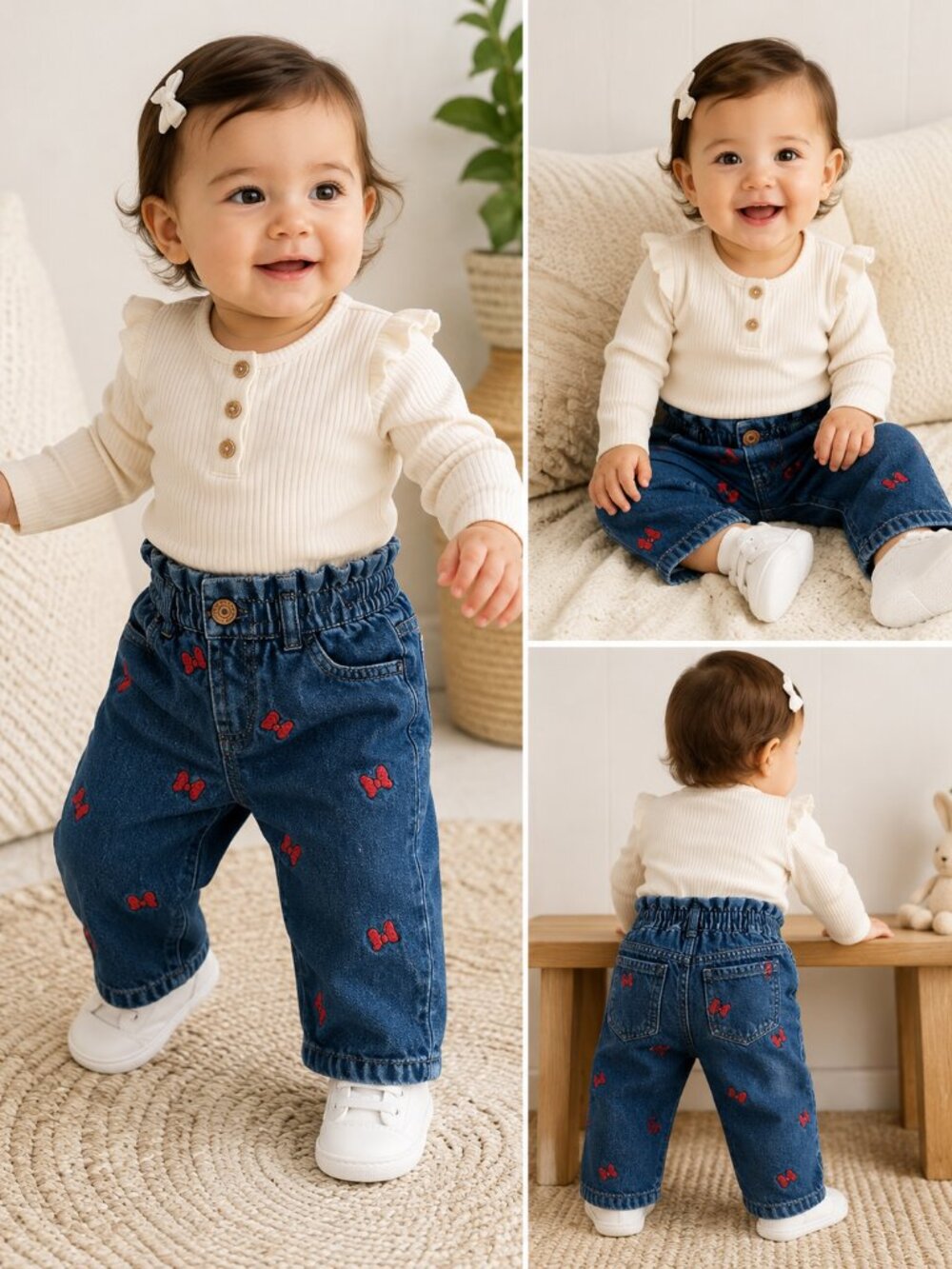 babyGap Disney Minnie Mouse Baby Jeans 6-12M Embroidered Denim
